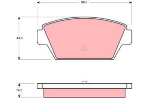 Bromsbeläggsats, Bakaxel, MITSUBISHI, MB366288, MB377826, MB534995, MB699154, MB699720, MB699721, MB699722, MB699723, MB857731, MB857732