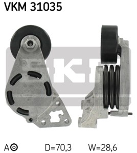 Spännrulle, flerspårsrem, Upptill, AUDI,SEAT,SKODA,VW, 045 903 315 A