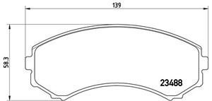 Bromsbeläggsats, Framaxel, MAZDA,MITSUBISHI, 41060HA00D, 41060HA025, 41060HA026, 41060HA027, 41060HA028, 4605A041, 4605A471, 897287263,
