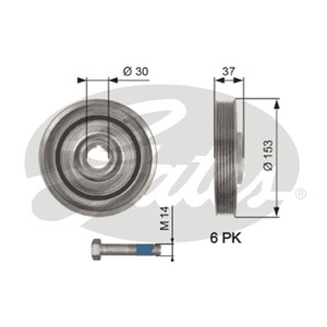 Remskiva, vevaxel, CITROËN,DS,FIAT,FORD,FORD USA,LANCIA,PEUGEOT,VOLVO, 0515.T6, 0515.V9, 0515T6, 0515V9, 1490842, 1520590, 1683820, 1837
