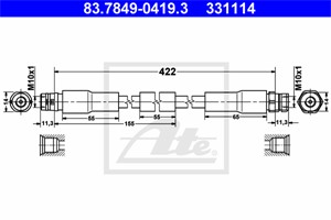 Bromsslang, Framaxel, AUDI A8 D3, VW PHAETON, 3D0 611 701 C, 3D0 611 701 D, 3D0 611 701 E, 3D0 611 701 F