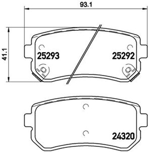 Bromsbeläggsats, Bakaxel, HYUNDAI,KIA, 583021HA00, 583021HA10, 583021MA00, 583021MA40, 583021YA30, 583022LA00, 583022LA31, 583022LA40, 5