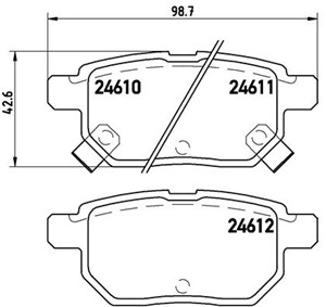 Bromsbeläggsats, Bakaxel, Framaxel, ASTON MARTIN,SUBARU,TOYOTA, 0446602240, 0446602260, 0446602270, 0446612130, 0446612140, 0446612150,