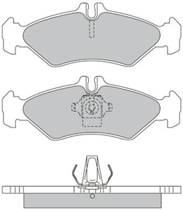 Bromsbeläggsats, Bakaxel, MERCEDES-BENZ,VW, 000 421 24 10, 0004212410, 002 420 38 20, 002 420 56 20, 002 420 69 20, 0024203820, 00242056