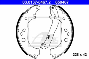Bromsbackar, sats, Bakaxel, FORD FOCUS II, FOCUS Sedan II, FOCUS Skåp / kombi II, FOCUS Turnier II, 1224569, 1347247, 1347420, 1385735
