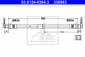 Bromsslang, Framaxel, VOLVO S60 I, V70 II, 30665007, 30714825, 30778919