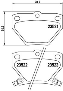 Bromsbeläggsats, Bakaxel, TOYOTA, 0446620090, 0446652010, 0446652020, 0446652030, 0446652040, 0446652050, 0446652060, 0446652090, 04466Y