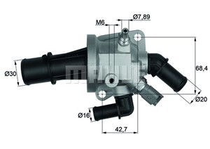 Termostat, kylvätska, FIAT,FORD,LANCIA, 1538707, 1580532, 55180041, 55224021, 9S518575BA, 9S518575BB