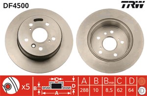 Bromsskiva, Bakaxel, LEXUS ES, RX, TOYOTA CAMRY, CAMRY Kombi, CAMRY Sedan, HARRIER, HIGHLANDER / KLUGER, 42431-06030, 42431-33030, 42431