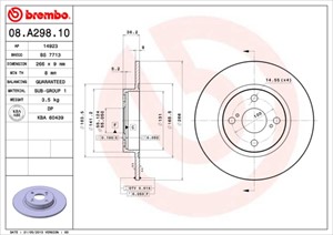 Bromsskiva, Bakaxel, TOYOTA COROLLA, COROLLA Compact, COROLLA Kombi, COROLLA Liftback, COROLLA Skåp / kombi, 4243112150, 4243112170