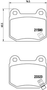 Bromsbeläggsats, Bakaxel, MITSUBISHI,NISSAN,SUBARU,TOYOTA, 26696FE000, 26696FE001, 26696FE080, 26696FE081, 26696FG000, 26696VA000, 44060