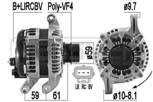 Generator, FORD GALAXY III, S-MAX, 2015137, 2411333, 5323370, E1GT 10300 AB, G2GT 10300 AA, G2GT 10300 JA