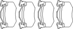 Bromsbeläggsats, Bakaxel, CITROËN,PEUGEOT, 4250 71, 4251 04, 4251 96, 4252 71, 4252 74, 4253 11, 4254 42