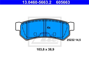 Bromsbeläggsats, Bakaxel, Framaxel, CHEVROLET LACETTI, LACETTI Kombi, LACETTI Sedan, NUBIRA Kombi, NUBIRA Sedan, DAEWOO GENTRA Sedan, 96
