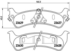 Bromsbeläggsats, Bakaxel, FORD USA EXPLORER, 1L2Z2200CA, 2L2Z2200BA, 3648797, F5TZ2200A, XL2Z2200AA, XL2Z2200BA
