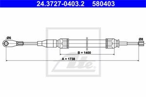 Vajer, parkeringsbroms, Fram, MERCEDES-BENZ 123 Sedan [W123], 123 T-Model [S123], 123 420 02 85, A 123 420 02 85