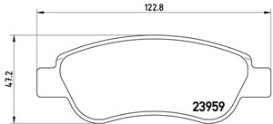 Bromsbeläggsats, Framaxel, CITROËN C1, C1 II, PEUGEOT 107, 108, TOYOTA AYGO, 044650H010, 044650H020, 044650H030, 044650H031, 04465YZZDT,