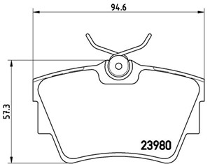 Bromsbeläggsats, Bakaxel, FIAT,NISSAN,OPEL,RENAULT,VAUXHALL, 0006000620052, 1605199, 4406000Q2E, 4406000QAF, 440607091R, 4414029, 441452
