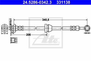 Bromsslang, Framaxel, CHEVROLET AVEO / KALOS Halvkombi, AVEO / KALOS Sedan, DAEWOO KALOS, KALOS Sedan, 96534545