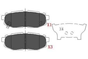 Bromsbeläggsats, Bakaxel, SUBARU BRZ, LEGACY V, LEGACY Kombi V, OUTBACK, TRIBECA, TOYOTA GT 86 Coupé, 26696CA000, 26696XA000, 26696XA010