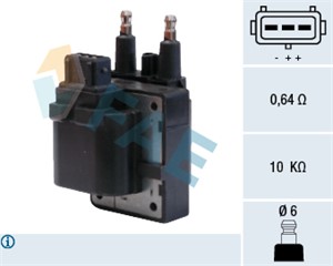 Tändspole, Cylinder 1, Cylinder 4, RENAULT,VOLVO, 70863020, 70863020-7, 77 00 863 020, 77 00 865 923, 77 01 041 607, GJ6E43990C