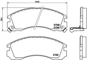 Bromsbeläggsats, Framaxel, CITROËN,MITSUBISHI, 4605A492, 4605A562, 4605A717, 4605A730, 4605A774, 4605B415, 4605B804, AY040MT002, DBP5111
