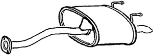 Bakre ljuddämpare, Bak, HONDA JAZZ II, 18030-SAA000, 18030-SAA010