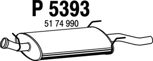 Bakre ljuddämpare, Bak, SAAB 900 II, 900 Cabriolet II, 900 Coupé II, 9-3, 9-3 Cabriolet, 4225751, 5174990