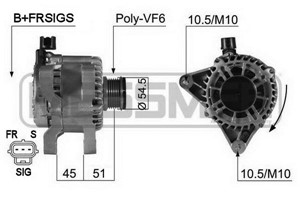 Generator, FORD FIESTA V, FIESTA Van V, FUSION, MAZDA 2, 1140135, 1464788, 1477856, 2S6T 10300 AA, 2S6T 10300 AB, 2S6T 10300 AC, Y401-18