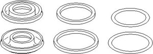 Packningssats, bromsok, Bakaxel höger, Bakaxel vänster, OPEL VECTRA C, VECTRA C GTS, VAUXHALL VECTRA Mk II, 16 05 192, 93187990