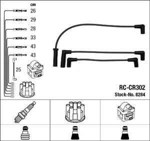Tändkabelsats, JEEP CHEROKEE, GRAND CHEROKEE I, WRANGLER I, WRANGLER II, 05017059AA, 83300 156, 83505 178, 83507178