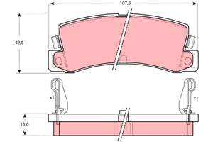 Bromsbeläggsats, Bakaxel, Framaxel, TOYOTA, 04466-12020, 04466-12030, 04466-12031, 04466-12040, 04466-12070, 04466-20010, 04466-20060, 0
