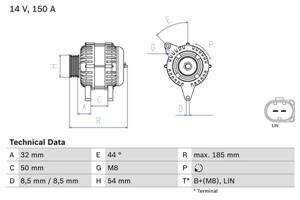 Generator, MERCEDES-BENZ, 000 906 33 22 0080, 000 906 33 22, A 000 906 33 22 0080, A 000 906 33 22