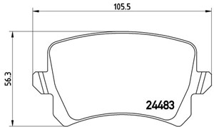 Bromsbeläggsats, Bakaxel, AUDI,SEAT,VW, 1K0698451L, 1KD698451, 1KD698451A, 3AA698451, 3AA698451A, 3C0698451E, 3C0698451F, 5N0698451, 5ND