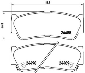 Bromsbeläggsats, Bakaxel, HYUNDAI H-1 / STAREX Buss, H-1 Flak/chassi, H-1 Skåp, SANTA FÉ II, SANTA FÉ Skåp/SUV II, 50370V2100, 50470V210