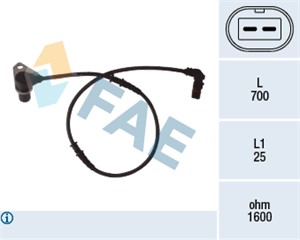 ABS-givare, Sensor, hjulvarvtal, framaxel höger, MERCEDES-BENZ E-KLASS [W210], E-KLASS T-Model [S210], 210 540 91 08, A 210 540 91 08, A
