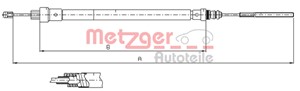 Vajer, parkeringsbroms, Vänster bak, FIAT ULYSSE, 1483708080, 4745R4