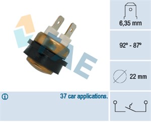 Temperaturswitch, kylarfläkt, VOLVO 740, 740 Kombi, 760, 760 Kombi, 940, 940 Kombi, 960, 960 Kombi, 0515.Q9, 0515.T7, 1 256 491, 1 490 8