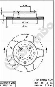 Bromsskiva, Framaxel, SUBARU JUSTY II, SUZUKI ALTO IV, ALTO V, CAPPUCCINO, SWIFT Cabriolet, SWIFT Halvkombi II, SWIFT Sedan II, 5531160B
