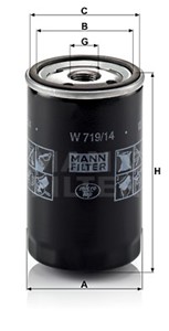 Oljefilter, CHRYSLER,JEEP,PLYMOUTH, 05003558AA, 05003558AB, 41 150 064 B, 46795125, 4720364, 4778838, 5003558AA, 5135109AA, 68052142AA,