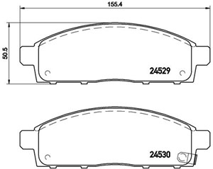 Bromsbeläggsats, Framaxel, FIAT FULLBACK Pick-up, MITSUBISHI L200 / TRITON, L200 / TRITON Flak/chassi, PAJERO SPORT II, 0006000609714, 0