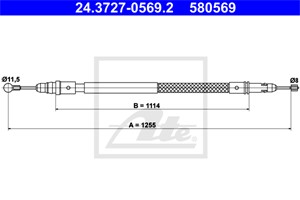 Vajer, parkeringsbroms, Bak, FIAT ULYSSE, LANCIA PHEDRA, 1400204180