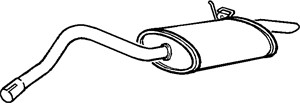 Bakre ljuddämpare, Bak, NISSAN KUBISTAR Skåp, RENAULT KANGOO, KANGOO Express, 7700314324, 8200216265