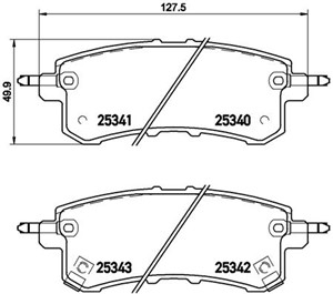 Bromsbeläggsats, Bakaxel, INFINITI QX4, QX56, QX80, NISSAN PATROL VI, D40601LB0A, D40601LB8E
