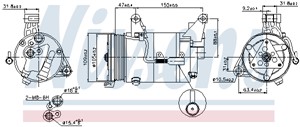 Kompressor, klimatanläggning, MINI MINI, MINI Cabriolet, 64521171210, 64521171310, 64526918122
