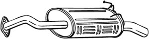 Bakre ljuddämpare, HONDA CR-V III, 18307SWWE01, 18307SWWE11