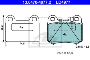 Bromsbeläggsats, Bakaxel, MERCEDES-BENZ M-KLASS [W163], 163 420 07 20, 163 420 09 20, 163 420 11 20, A 163 420 07 20, A 163 420 09 20, A