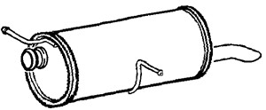 Bakre ljuddämpare, PEUGEOT 307 Break, 307 SW, 1516506R, 1726LK, 1726YL, 500331736, 8671014658, 99477271, A004TA0591, A4TA0591, A4TA8491A