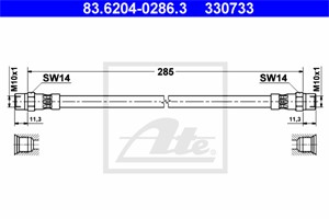 Bromsslang, Fram, VOLVO 240, 240 Kombi, 260, 260 Kombi, 1229347