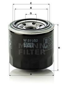 Oljefilter, FORD,HONDA,HYUNDAI,ISUZU,KIA,LOTUS,MAZDA,MITSUBISHI,OPEL,PROTON,ROVER,SMART,SUBARU,SUZUKI, 0 RF03 23 802, 0 RF03 23802A, 000